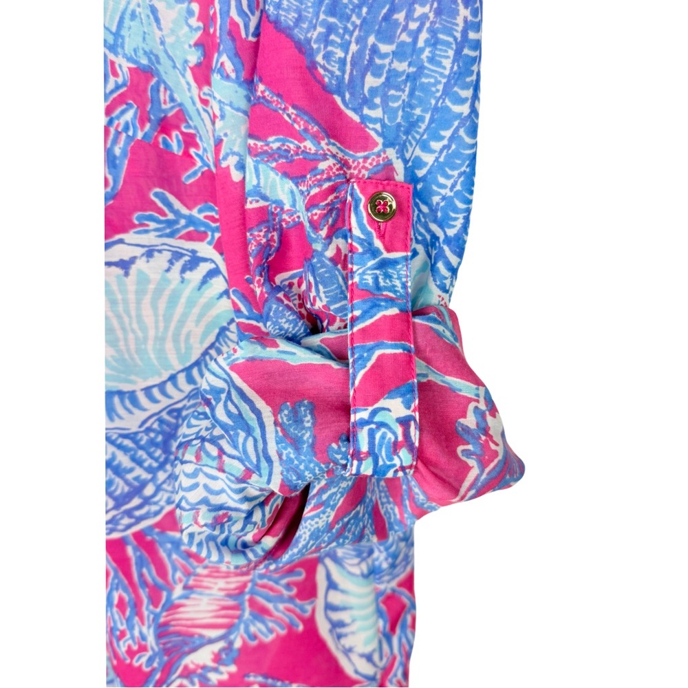Talbots Seashell Semi Sheer Dress Tunic Swimsuit Coverup Beachy Resortwear EUC - Picture 7 of 9